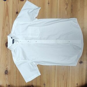 Chaps, Stretch, Casual, Short sleeve, White, Button down, Shirt, Boys, Size 14